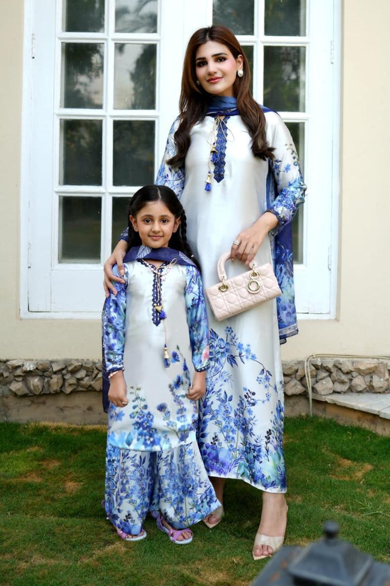 SIJJAL Blue Floral - 💙 (0-3 months to Adult XXXL)