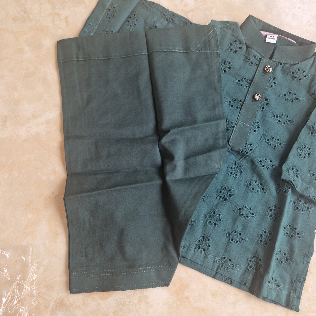 Emerald Green shalwar kameez (0-3 months to Adult XXL)