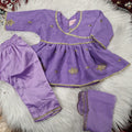Lilac frock with trousers