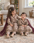 Mocha long anarkali 6-9 months and 5-6 years