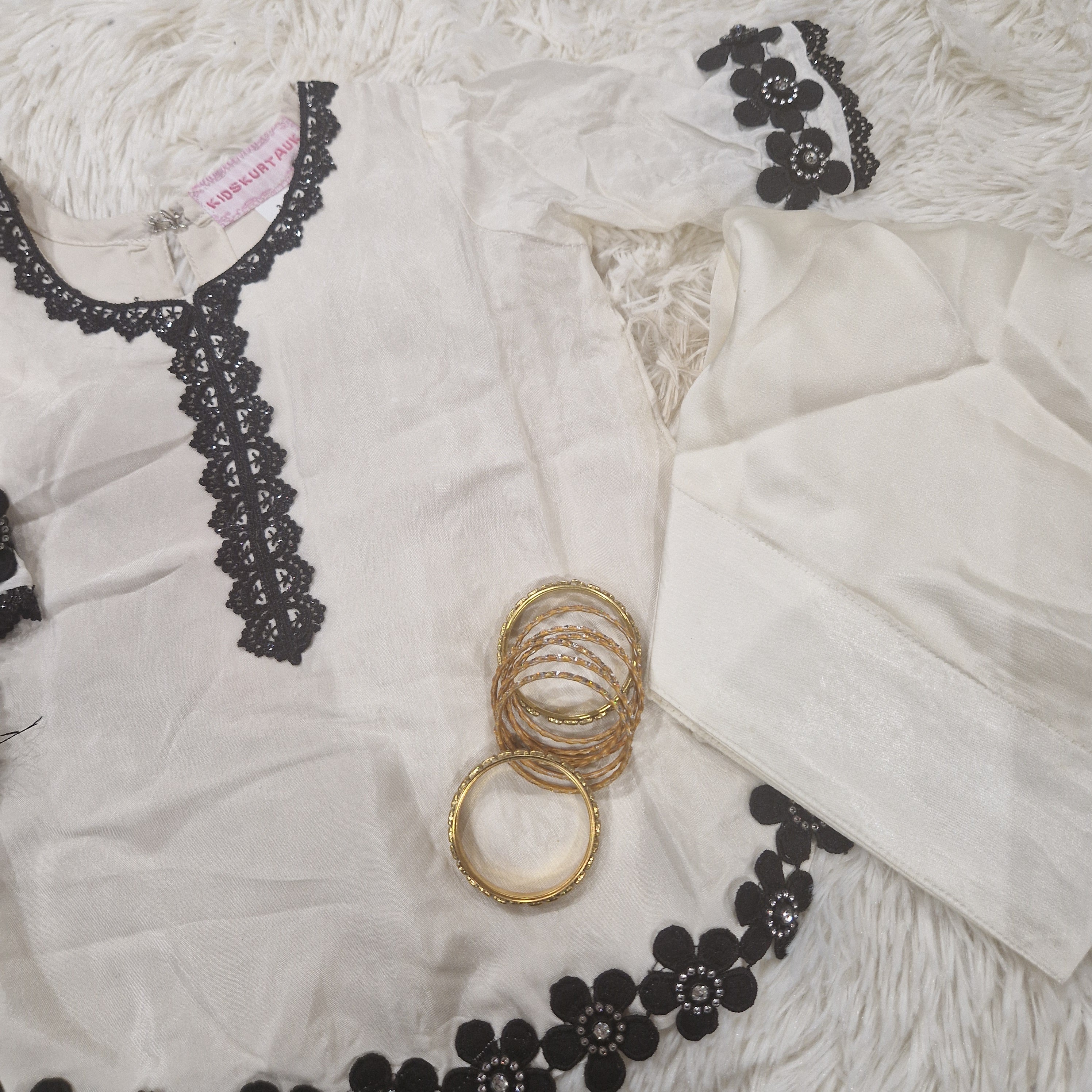 Mother Daughter- Russian silk cream and black (0-3 months to XXL)