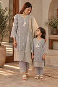 Grey Mother daughter cotton suit (2 years - Adult XL)