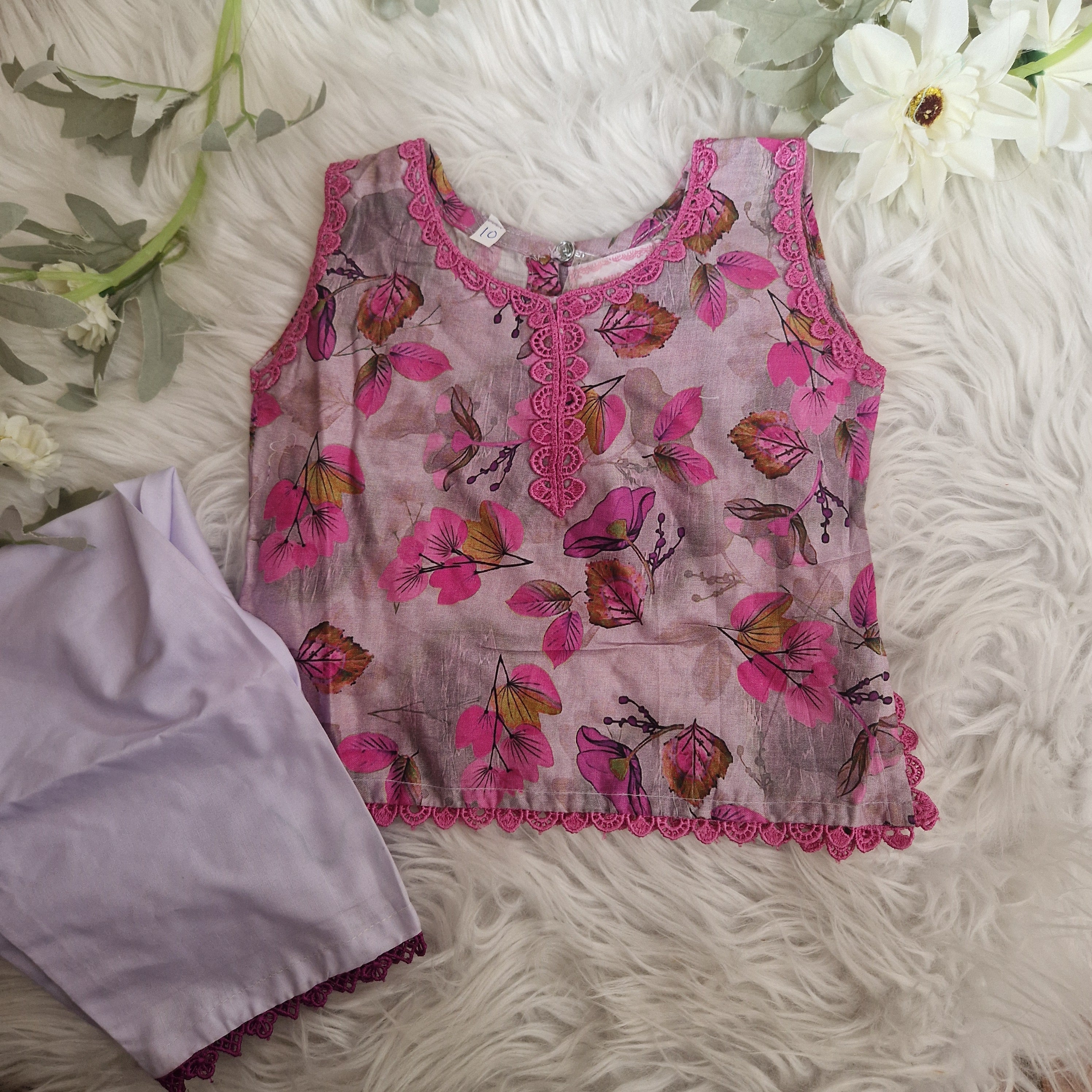 Purple lawn cotton (newborn to 3 years)