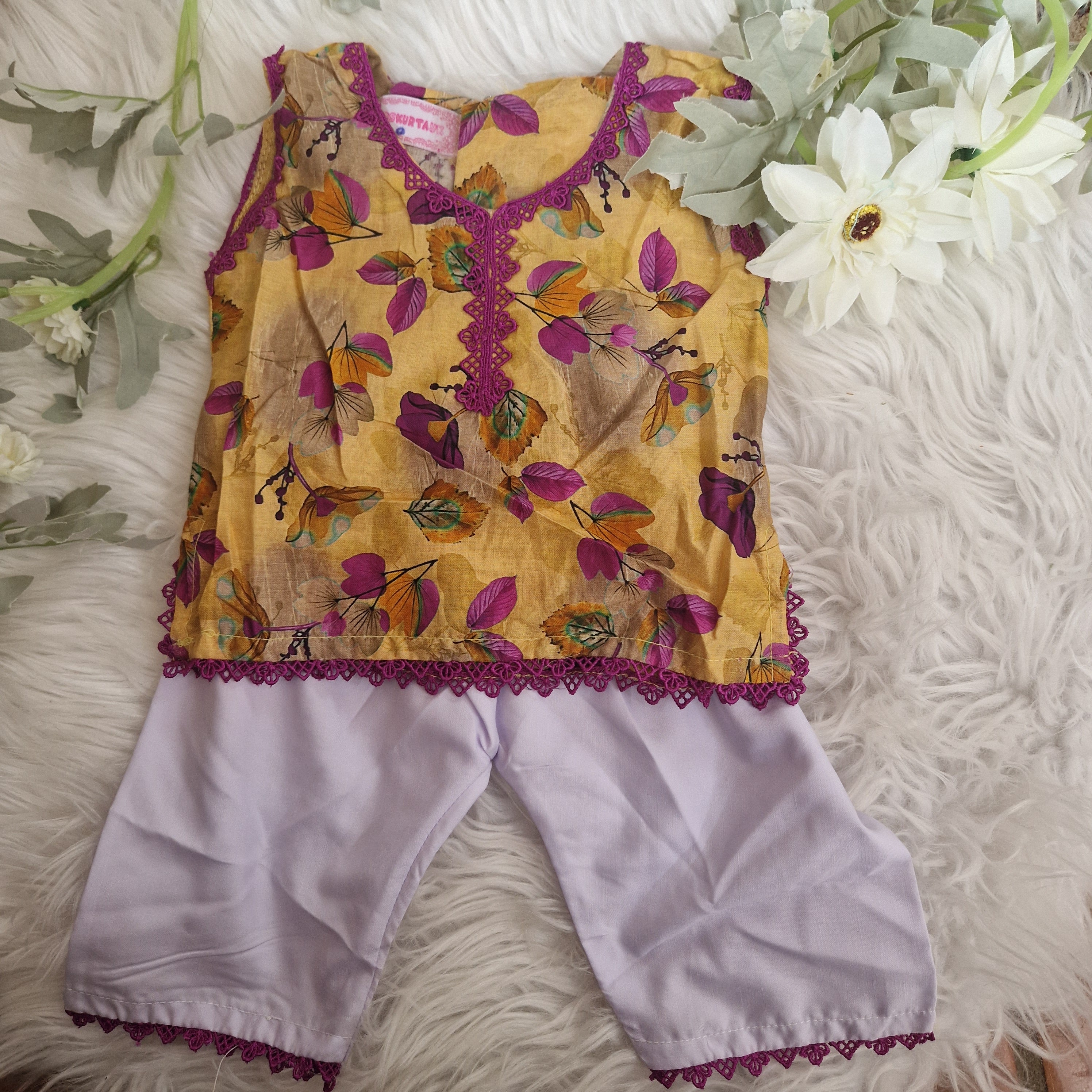 Yellow lawn cotton (newborn to 3 years)