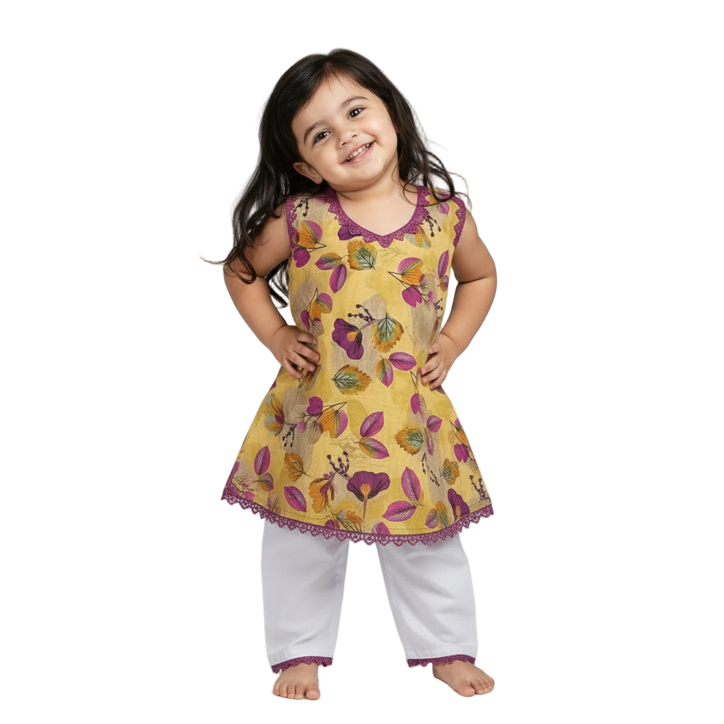 Yellow lawn cotton (newborn to 3 years)