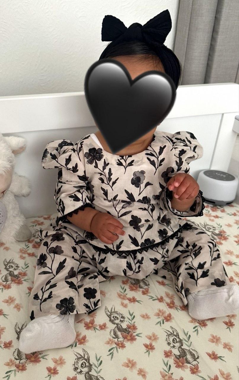Black floral co ord (0-XL) mother daughter