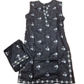8-9: 2 piece black embroidered