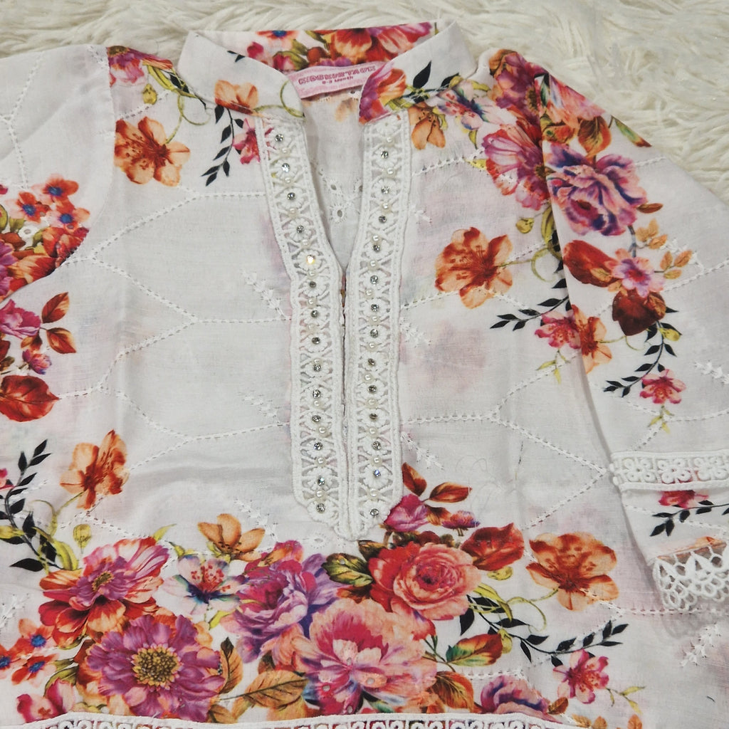 Mother daughter- Pink and burgundy floral chiken (0-XXL)