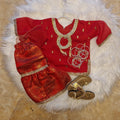 Red chiffon/banarsi gharara