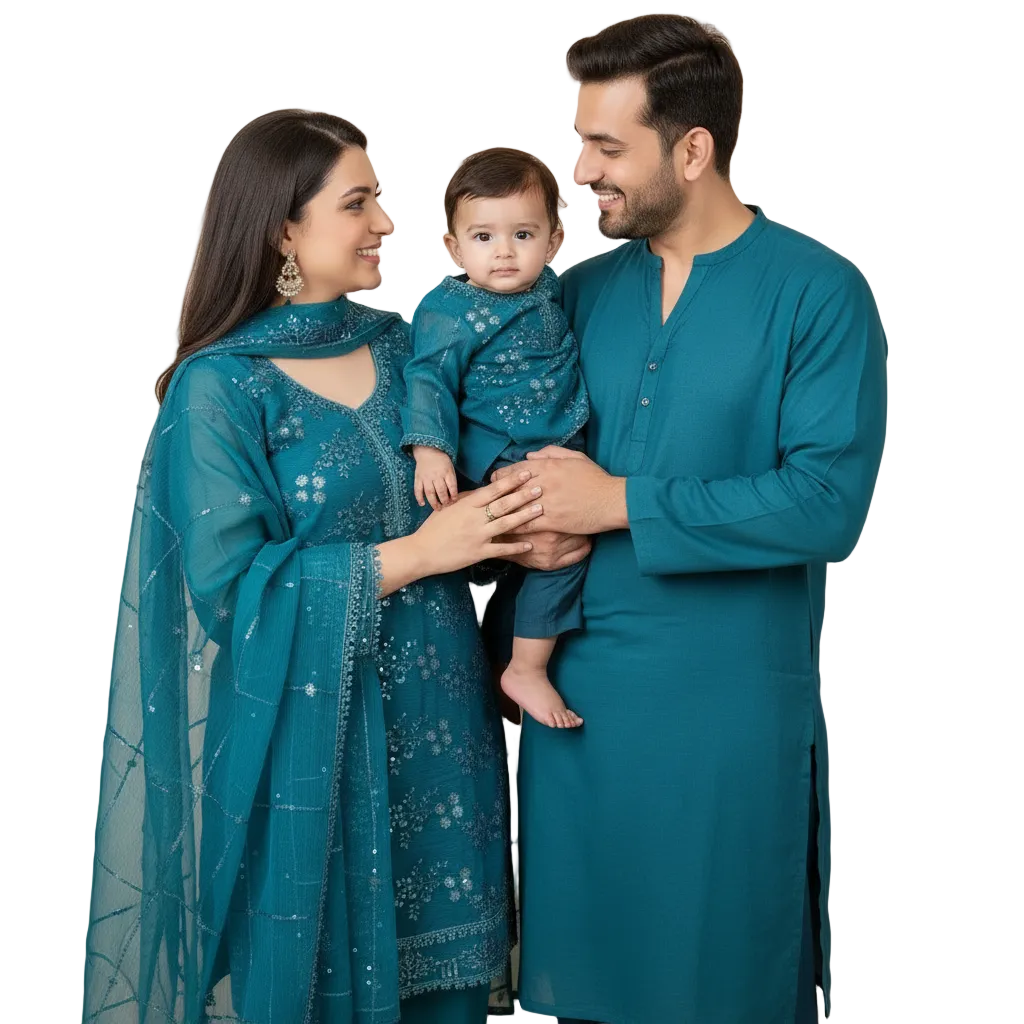 Dad teal shalwar Kameez (adult XS to XXL)