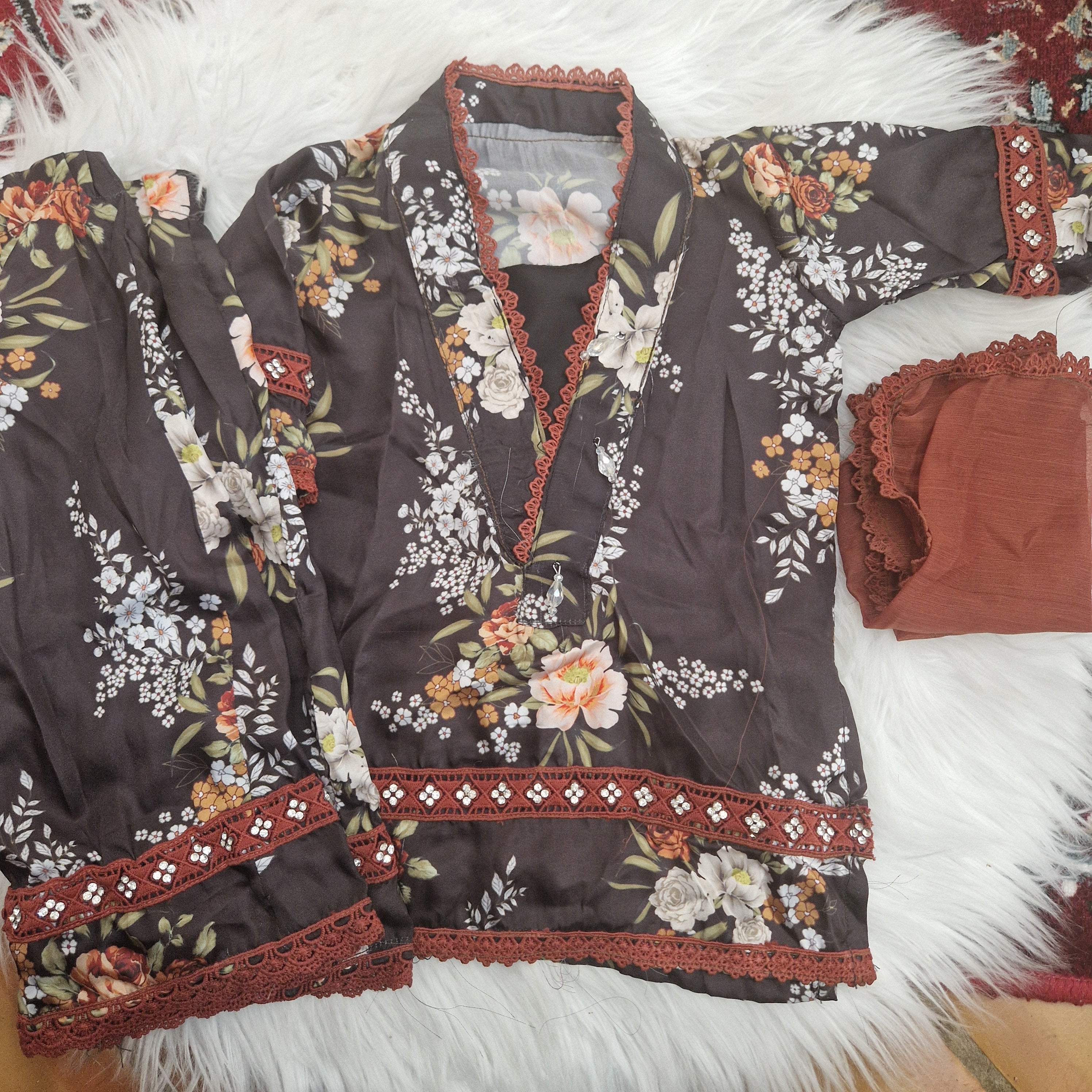 Black silk mother daughter (0 months-adult XXXL)