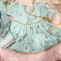 Aqua frock with trousers