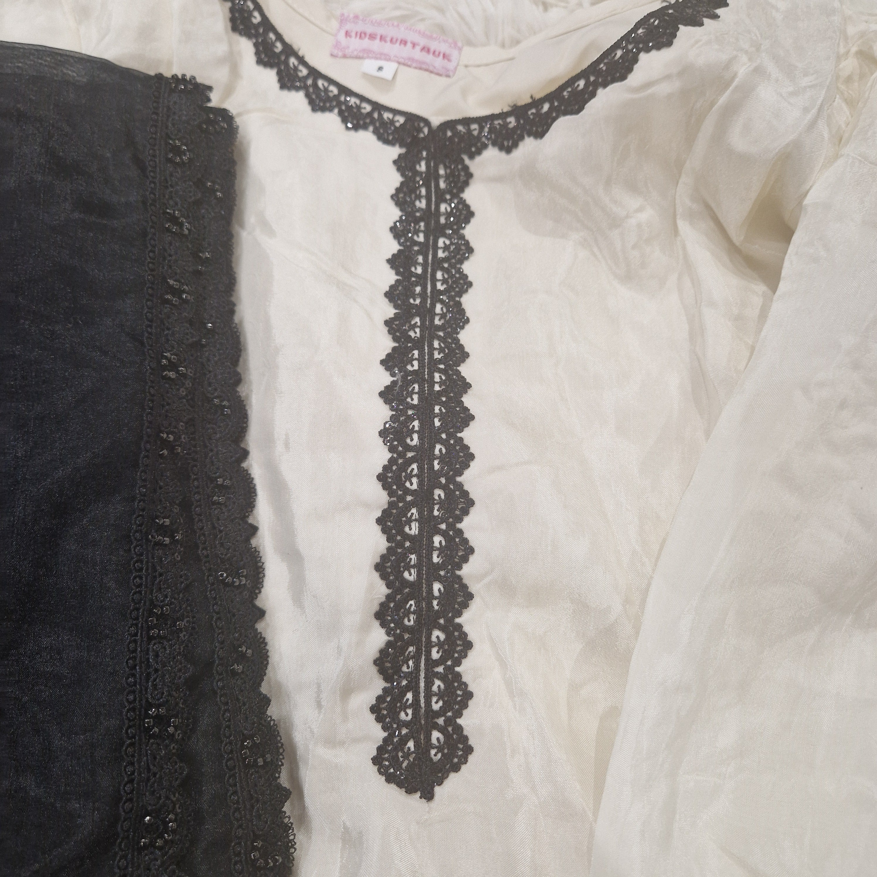 Mother Daughter- Russian silk cream and black (0-3 months to XXL)