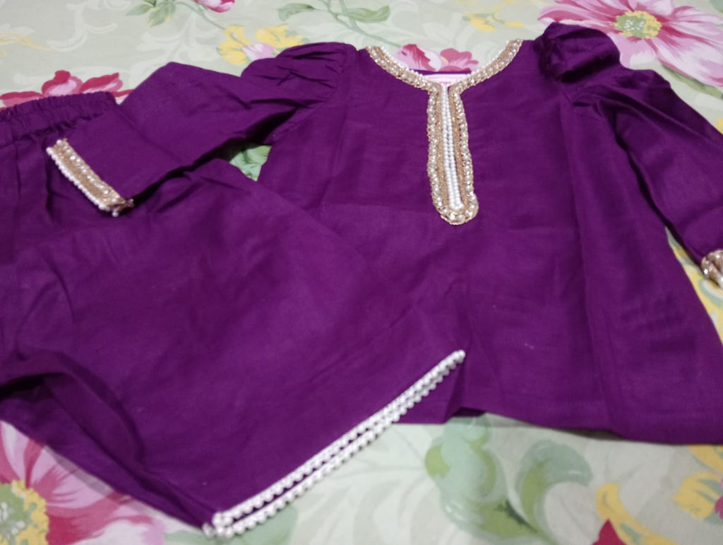 Farshi shalwar plum (0-adult XXXL)