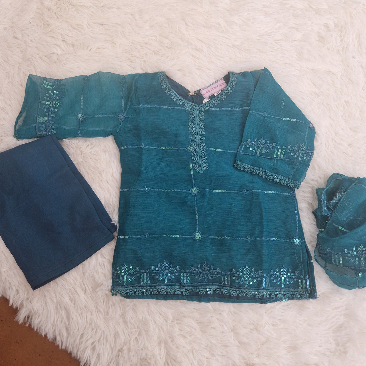 Teal chiffon (3-6 months and 6-9 months)