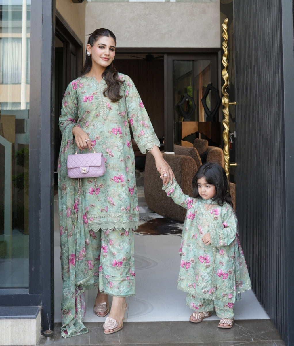 💚🩷 Noor Mint Floral (0-3 months to XXL)