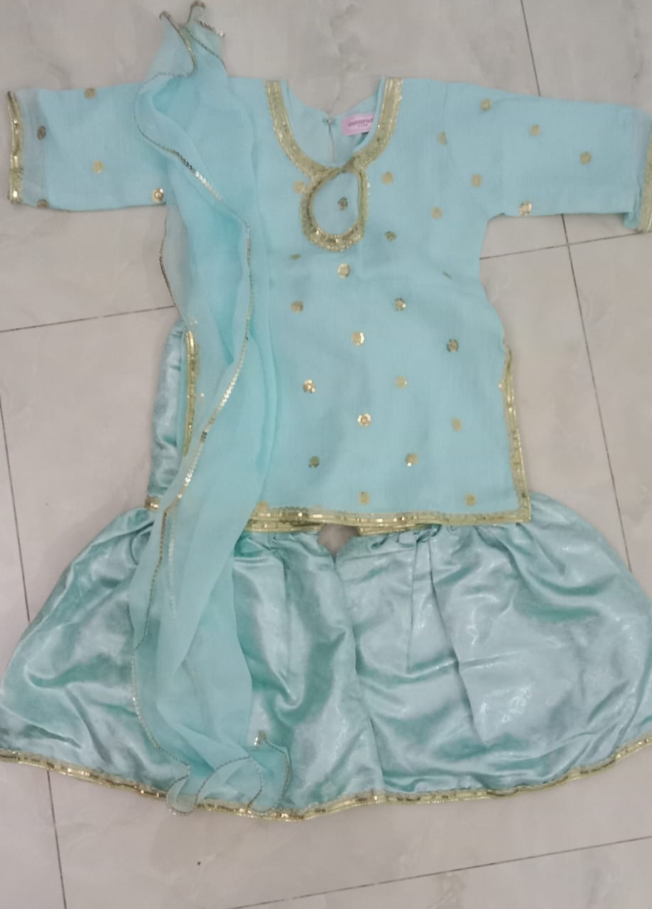 Light blue gharara (0-3 months to 4-5 years)
