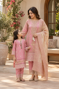 Dusty pink Mother daughter cotton suit (2 years - Adult XL)