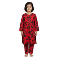 Cotton (8-9, 10-11 yrs and Adult medium) 2 piece red floral