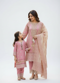 Dusty pink Mother daughter cotton suit (2 years - Adult XL)