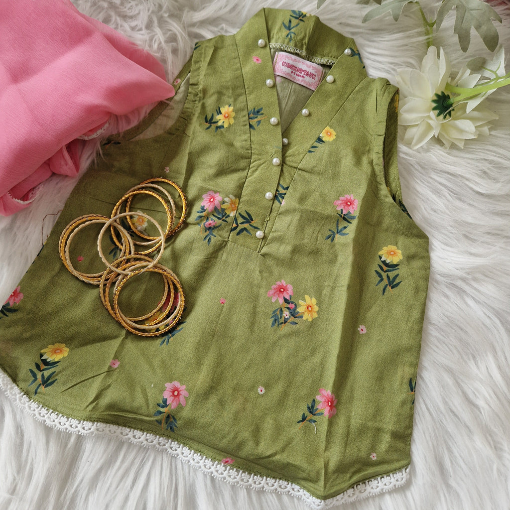 Green lawn top with tulip bottoms (newborn to 15 years)
