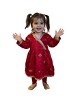 Red frock with tulip (0-3 months to 4-5 years)