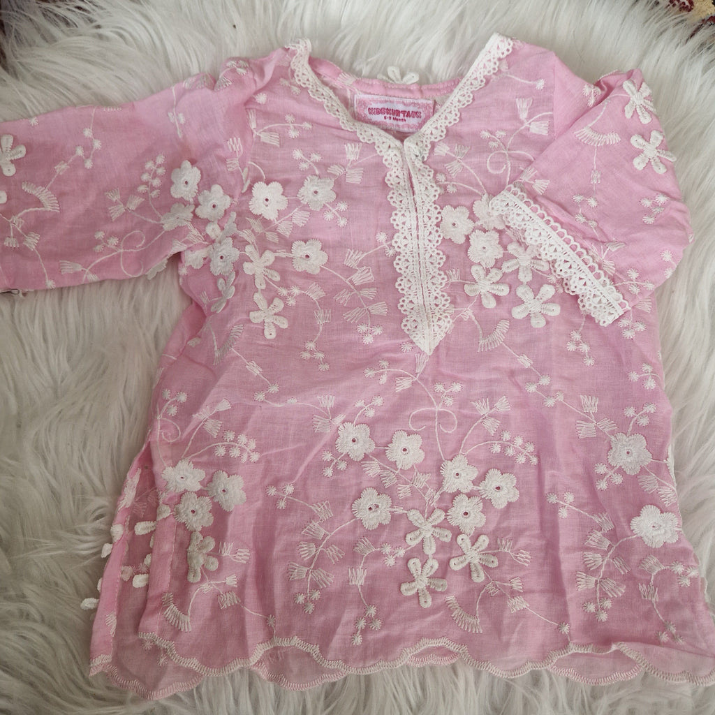 Baby pink 3d flower (6-9 months)