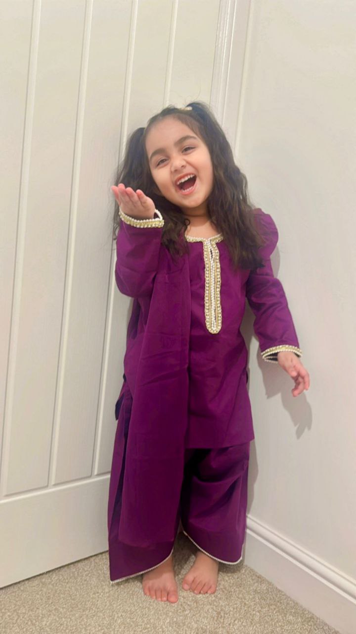 Farshi shalwar plum (0-adult XXXL)