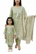 Sage Mother daughter cotton suit (2 years - Adult XL)