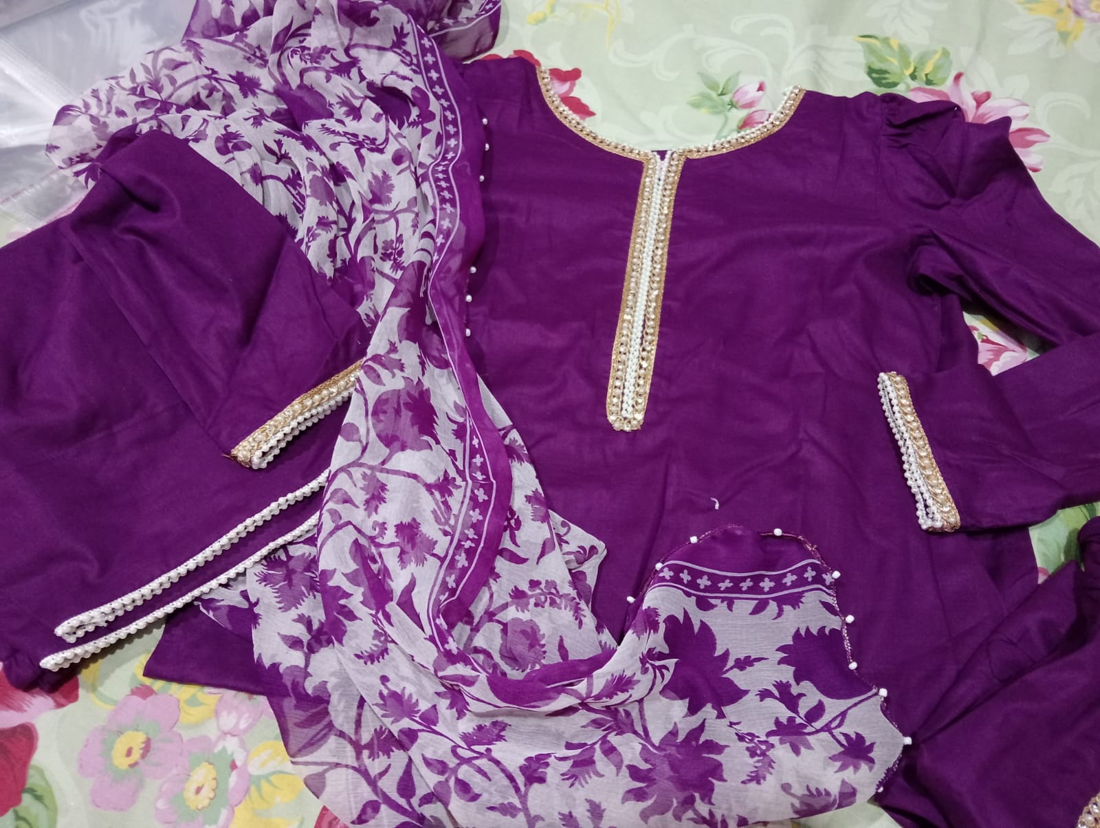 Farshi shalwar plum (0-adult XXXL)